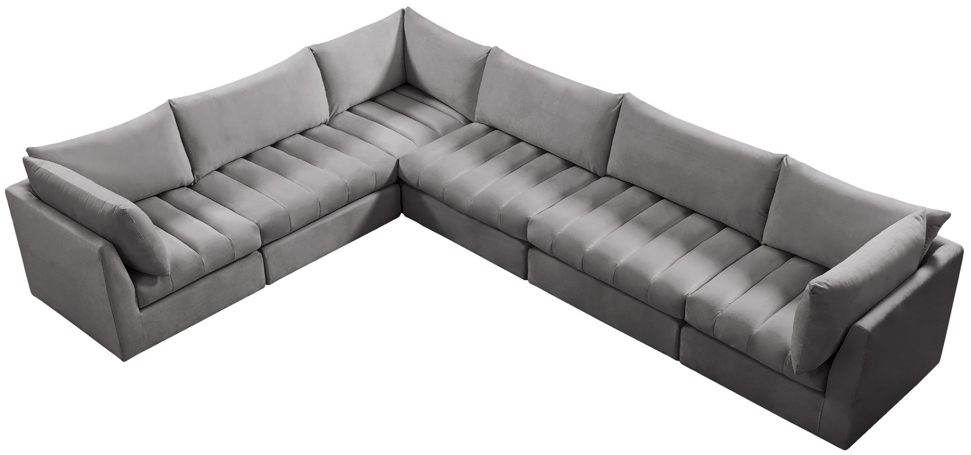 Jacob 140" 6-Piece Velvet Modular Sectional