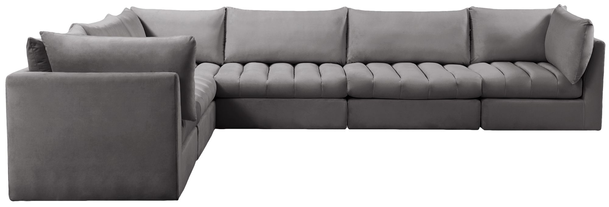 Jacob 140" 6-Piece Velvet Modular Sectional