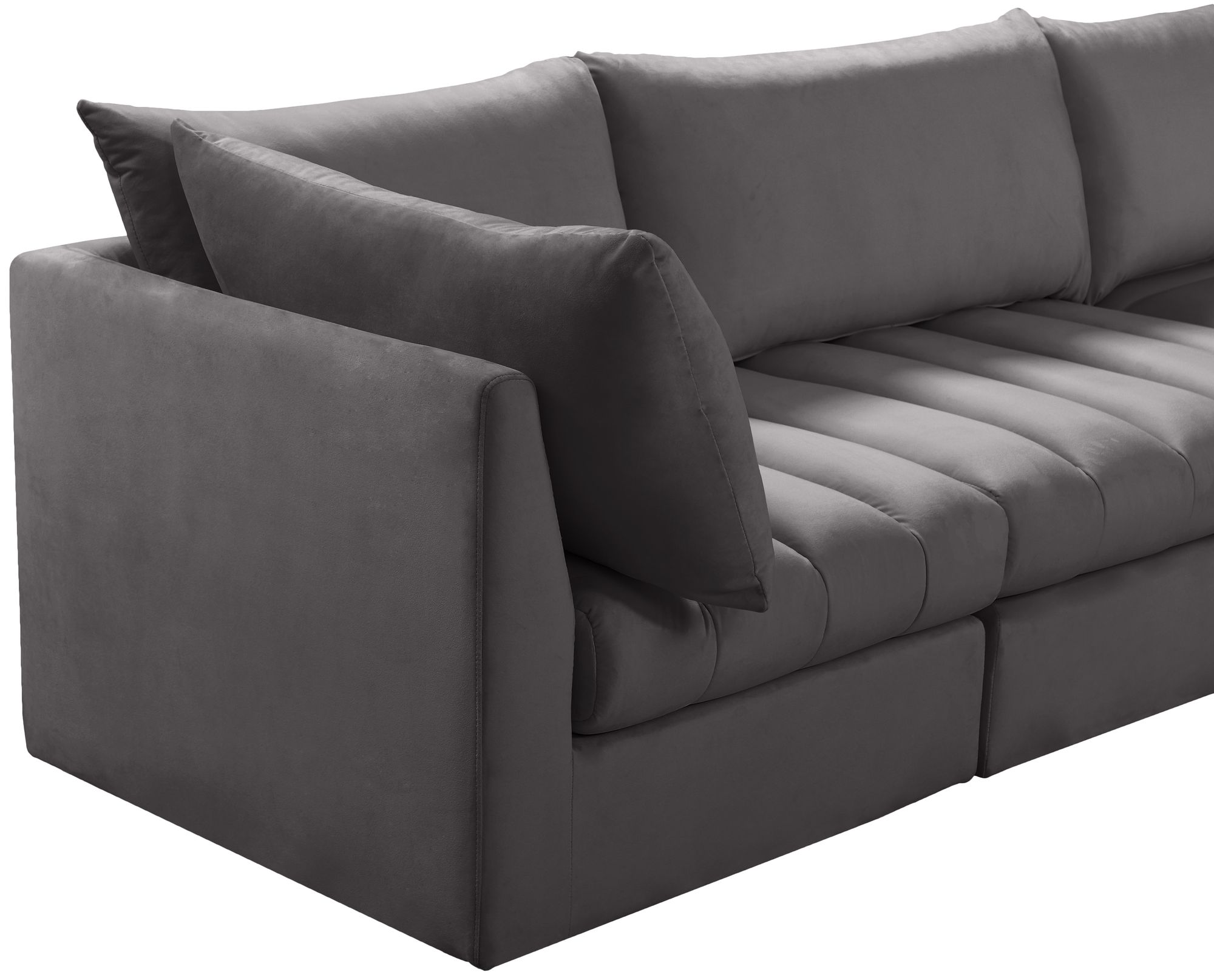 Jacob 140" 6-Piece Velvet Modular Sectional