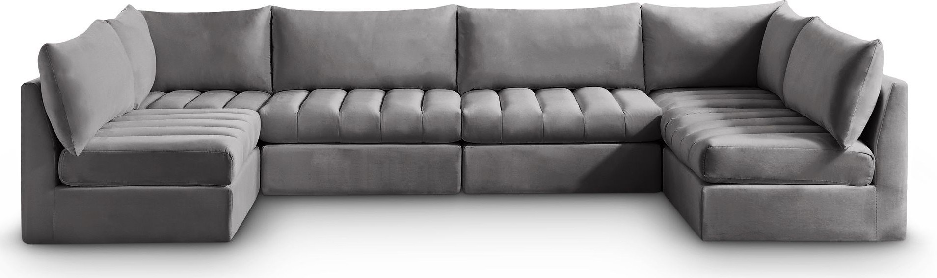 Jacob 140" 6-Piece Velvet Modular U-Shape Sectional