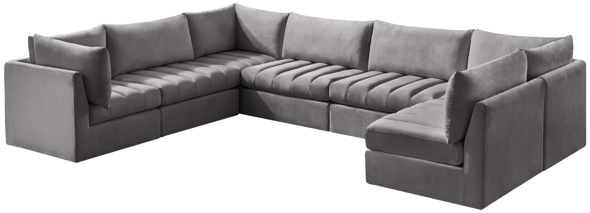 Jacob 140" 7-Piece Velvet Modular U-Shape Sectional