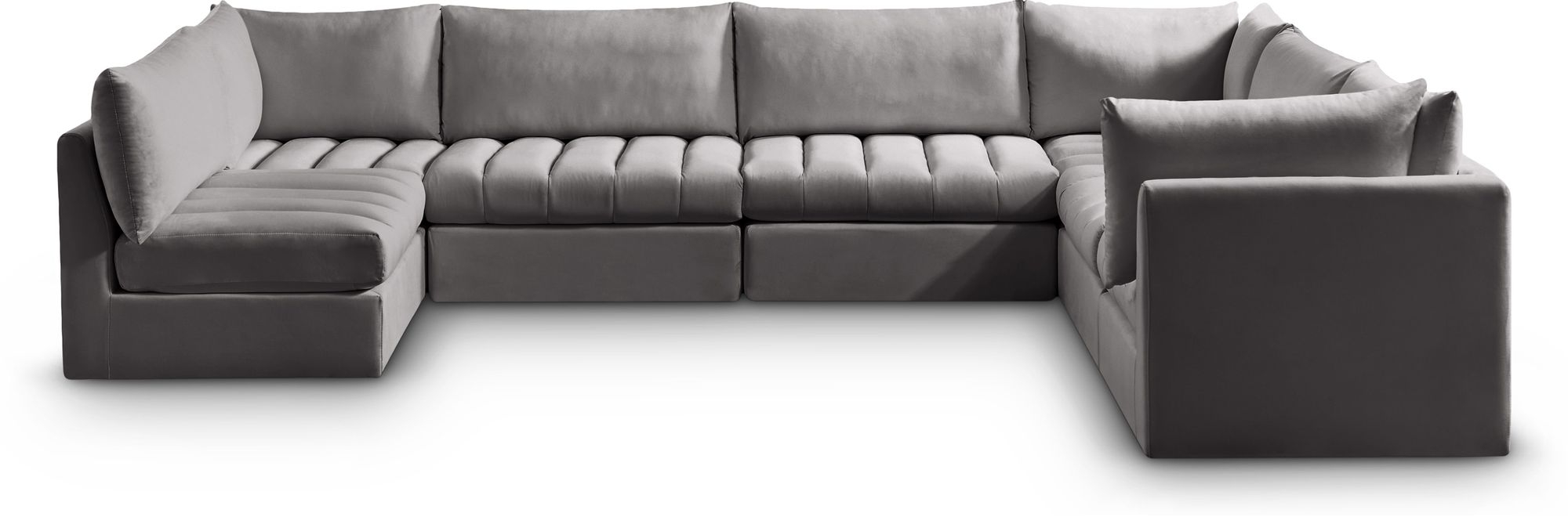 Jacob 140" 7-Piece Velvet Modular U-Shape Sectional