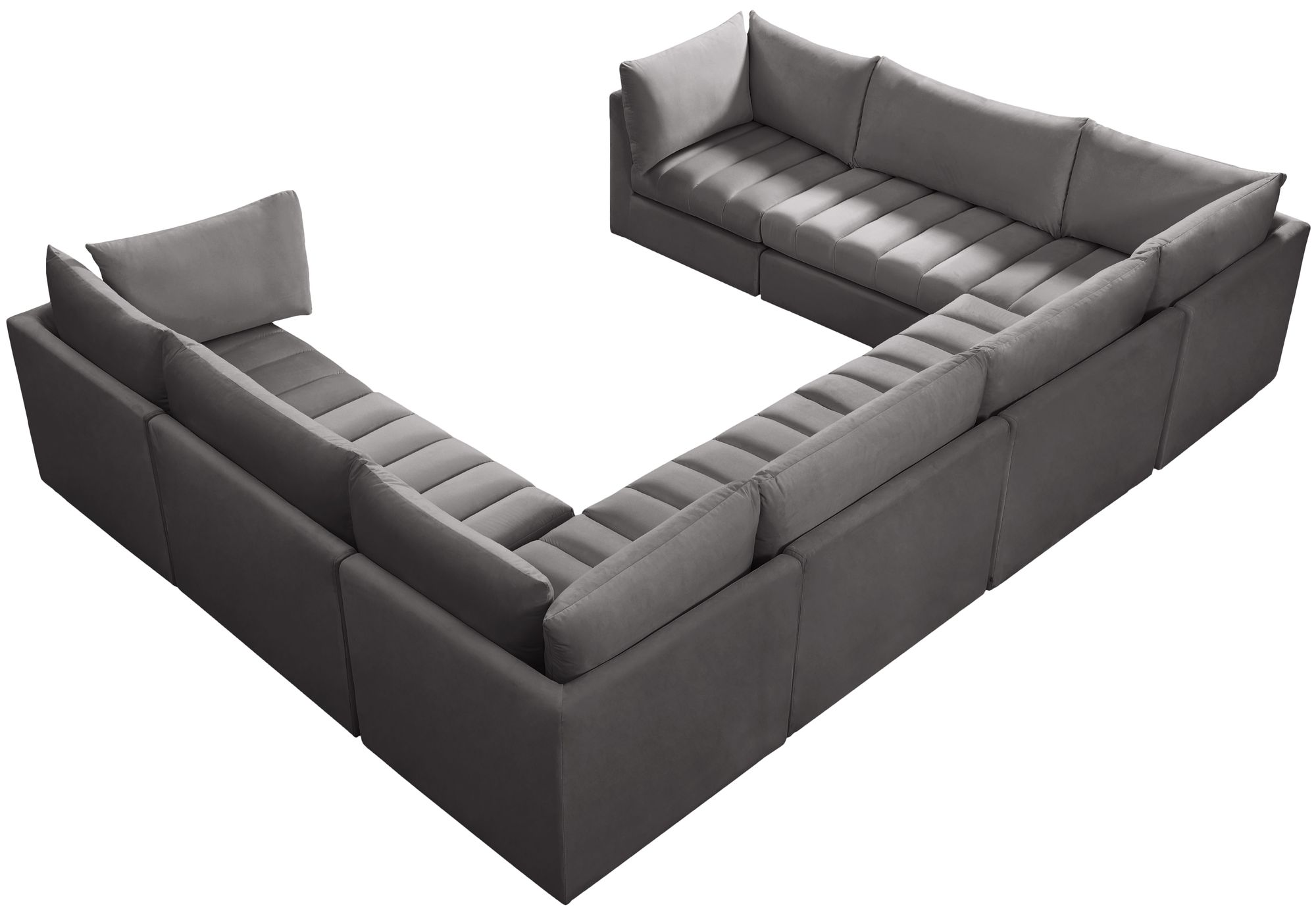 Jacob 140" 8-Piece Velvet Modular U-Shape Sectional
