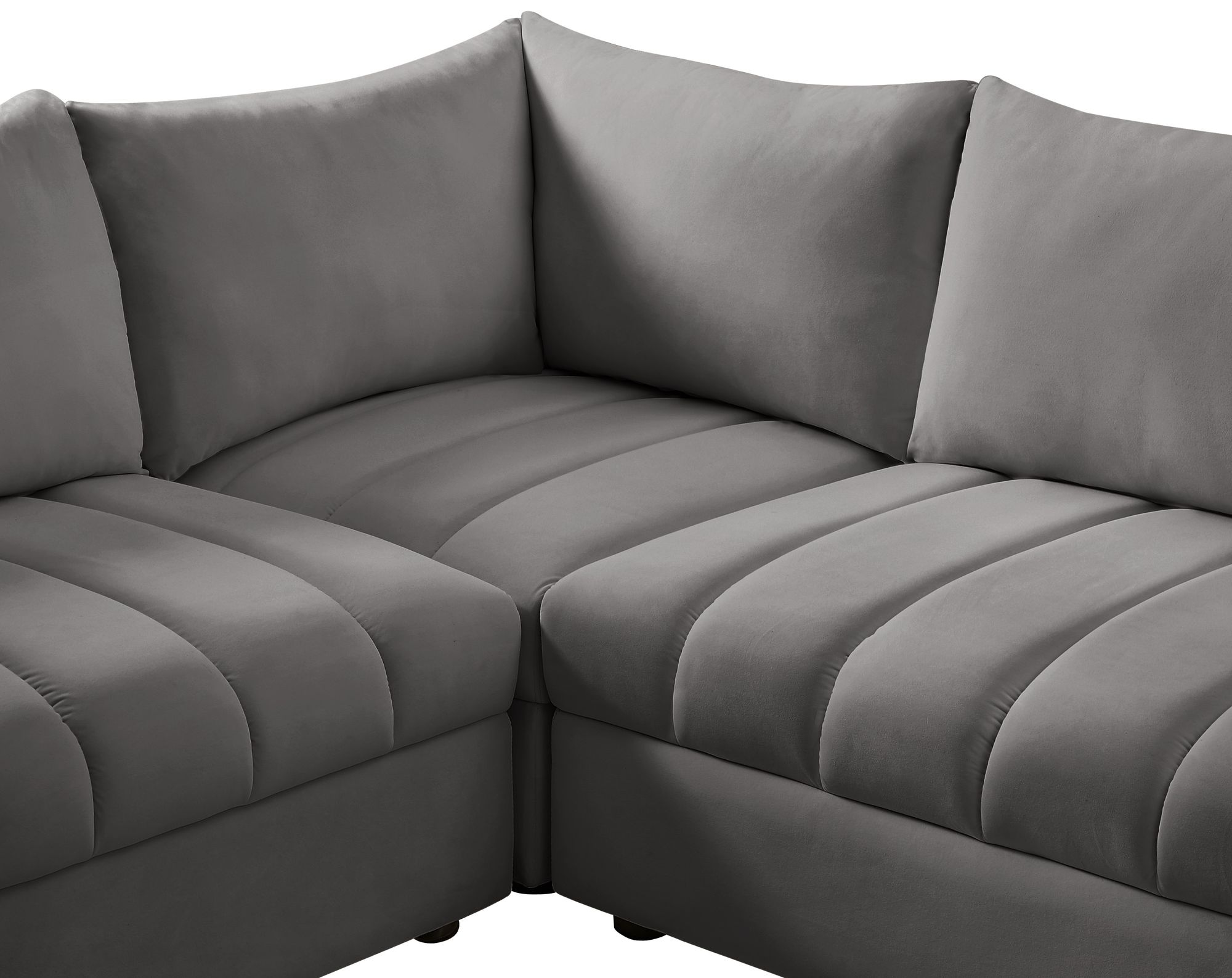 Jacob 140" 8-Piece Velvet Modular U-Shape Sectional