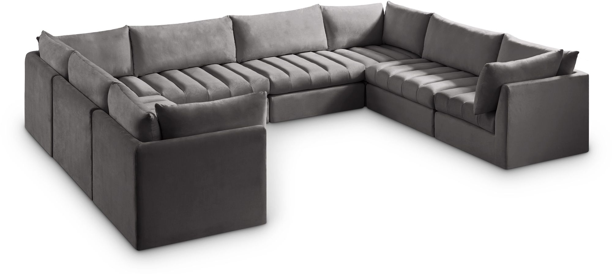 Jacob 140" 8-Piece Velvet Modular U-Shape Sectional