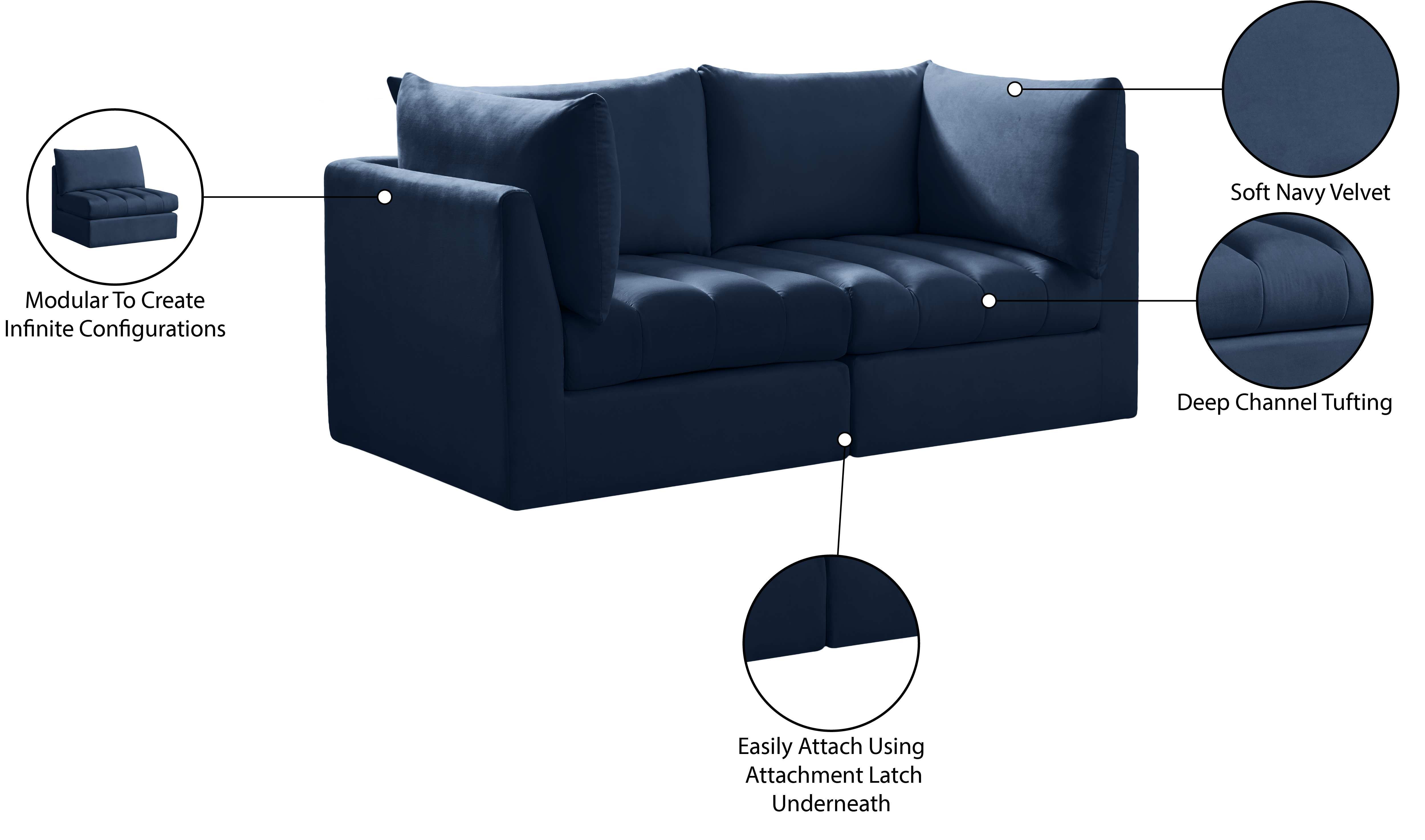 Jacob Velvet Modular Sofa