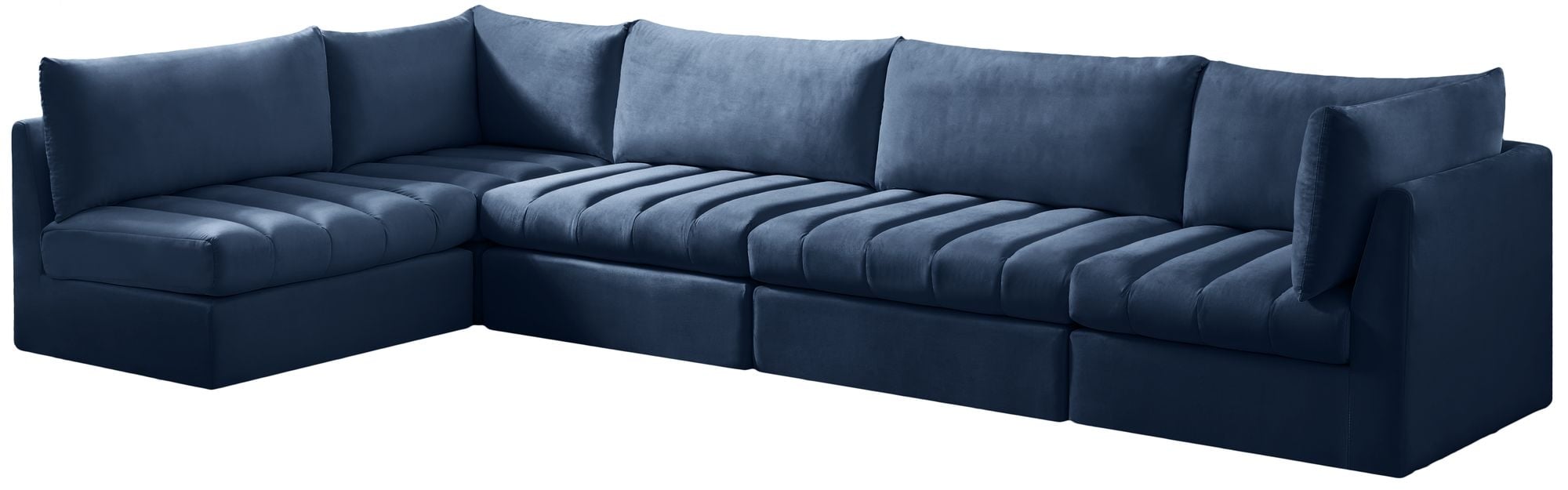 Jacob 140" 5-Piece Velvet Modular Sectional
