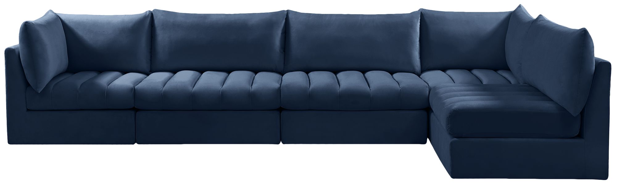 Jacob 140" 5-Piece Velvet Modular Sectional