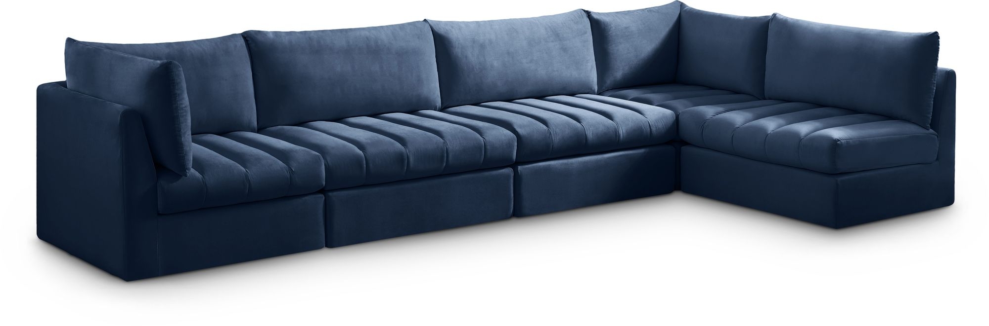 Jacob 140" 5-Piece Velvet Modular Sectional