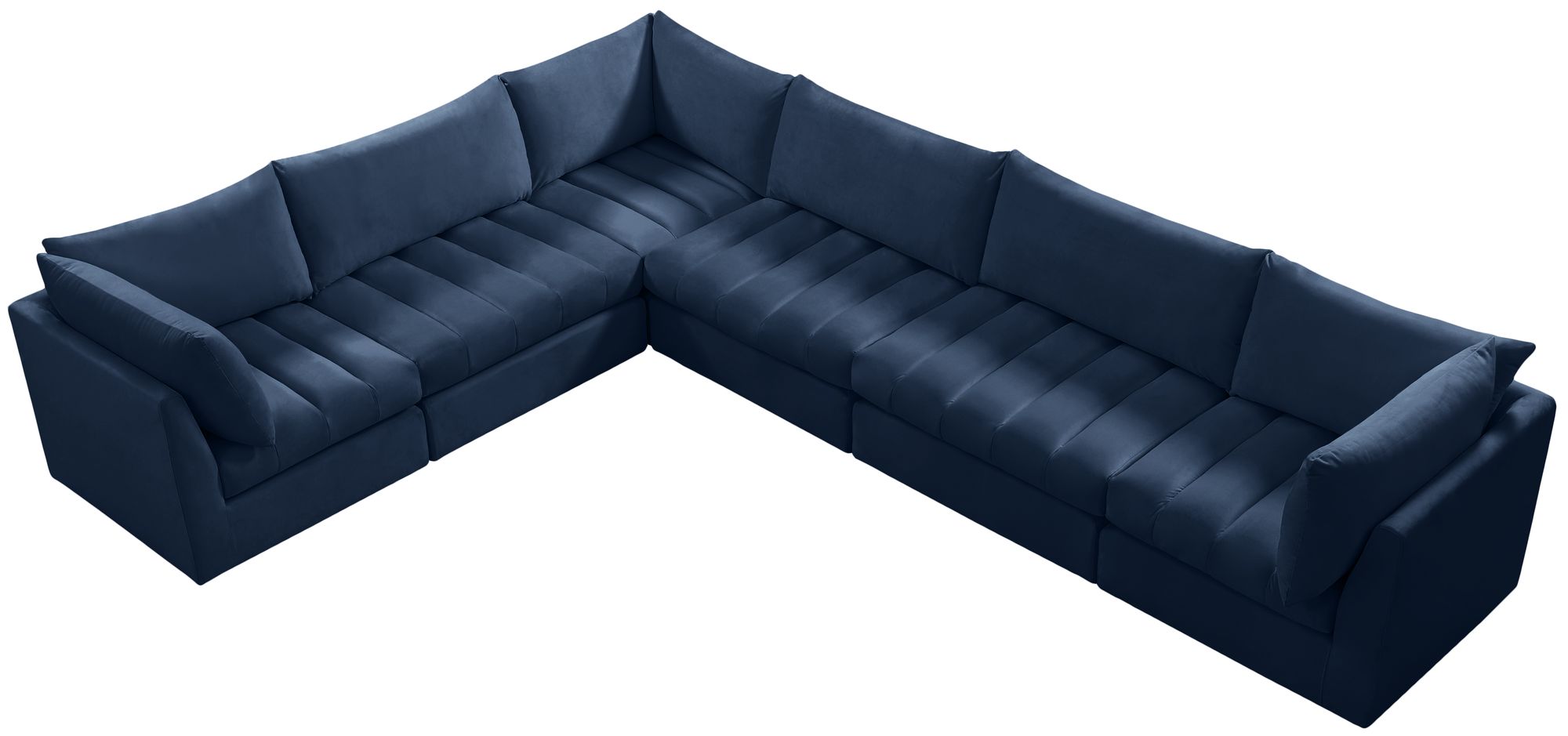 Jacob 140" 6-Piece Velvet Modular Sectional
