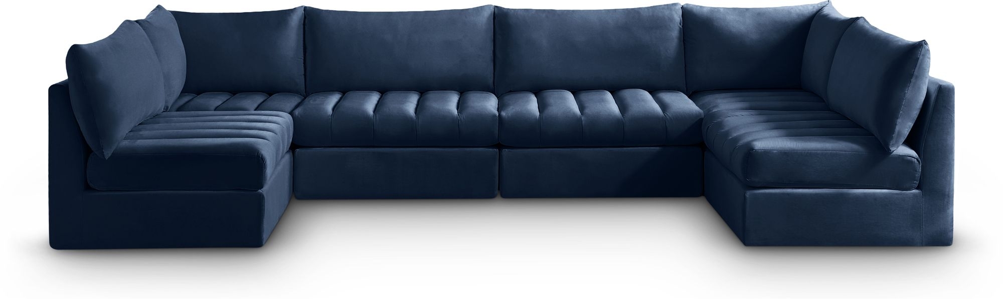 Jacob 140" 6-Piece Velvet Modular U-Shape Sectional
