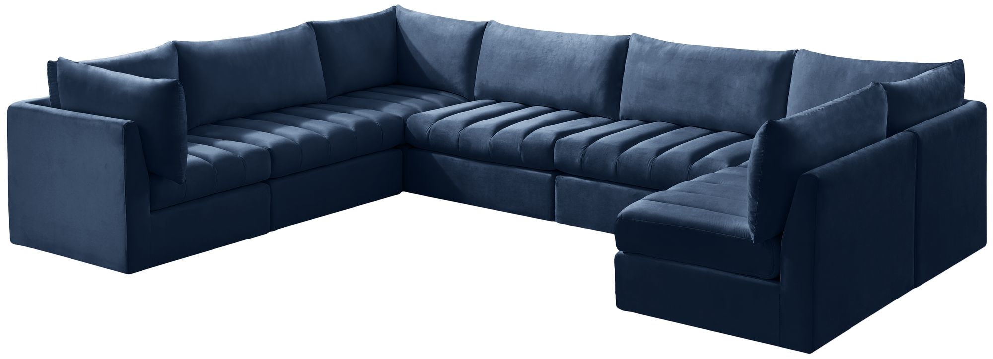 Jacob 140" 7-Piece Velvet Modular U-Shape Sectional