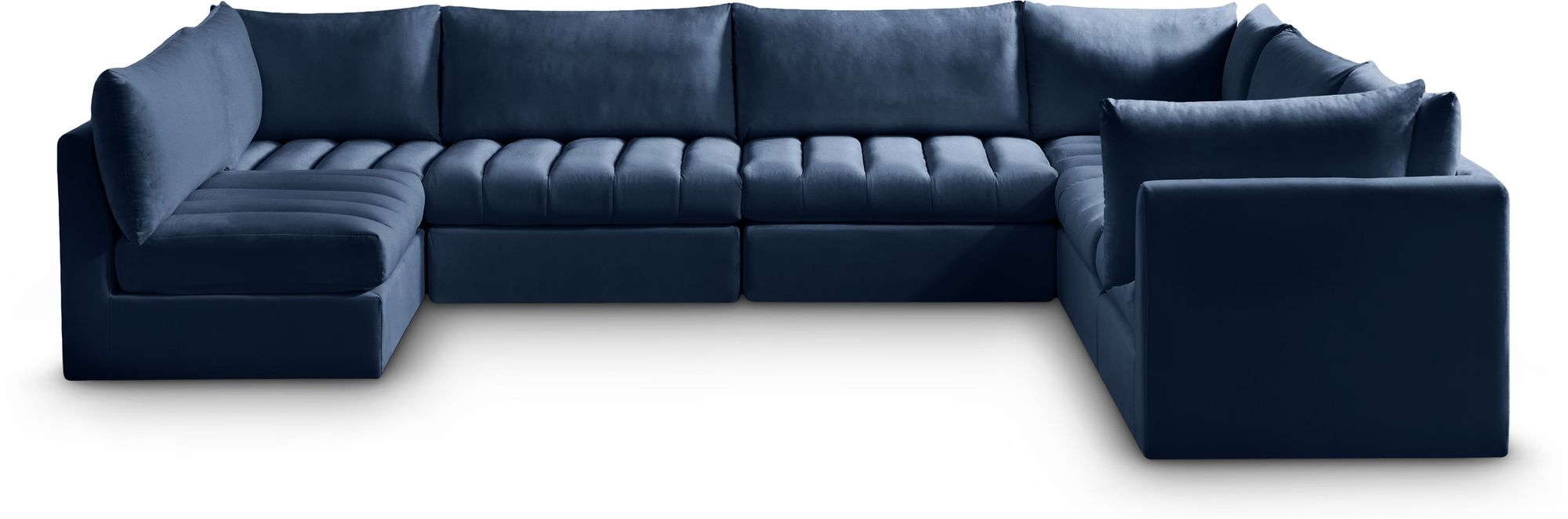 Jacob 140" 7-Piece Velvet Modular U-Shape Sectional