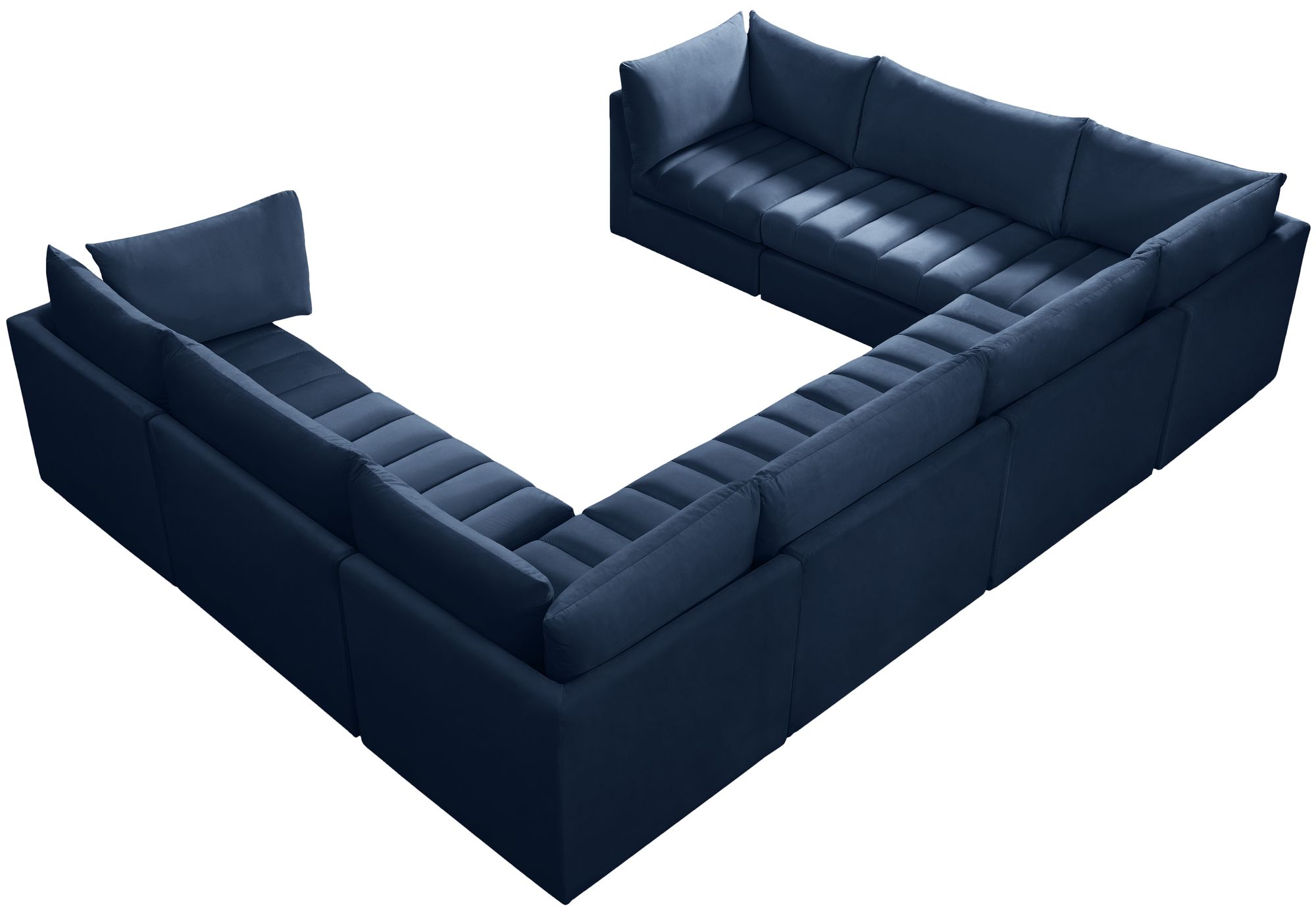 Jacob 140" 8-Piece Velvet Modular U-Shape Sectional