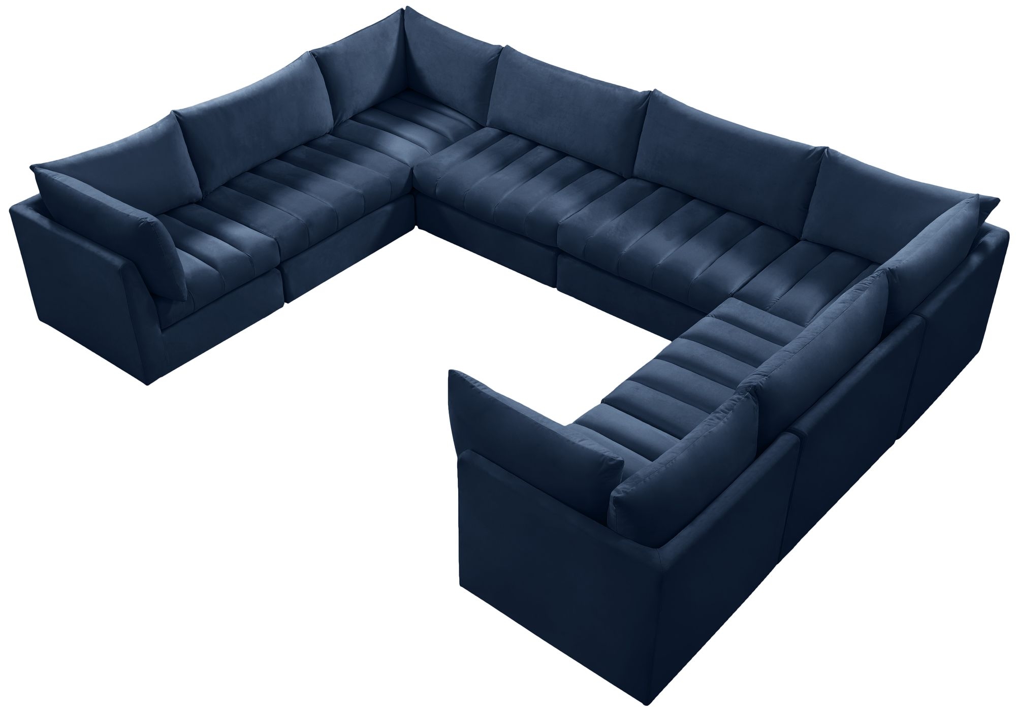 Jacob 140" 8-Piece Velvet Modular U-Shape Sectional