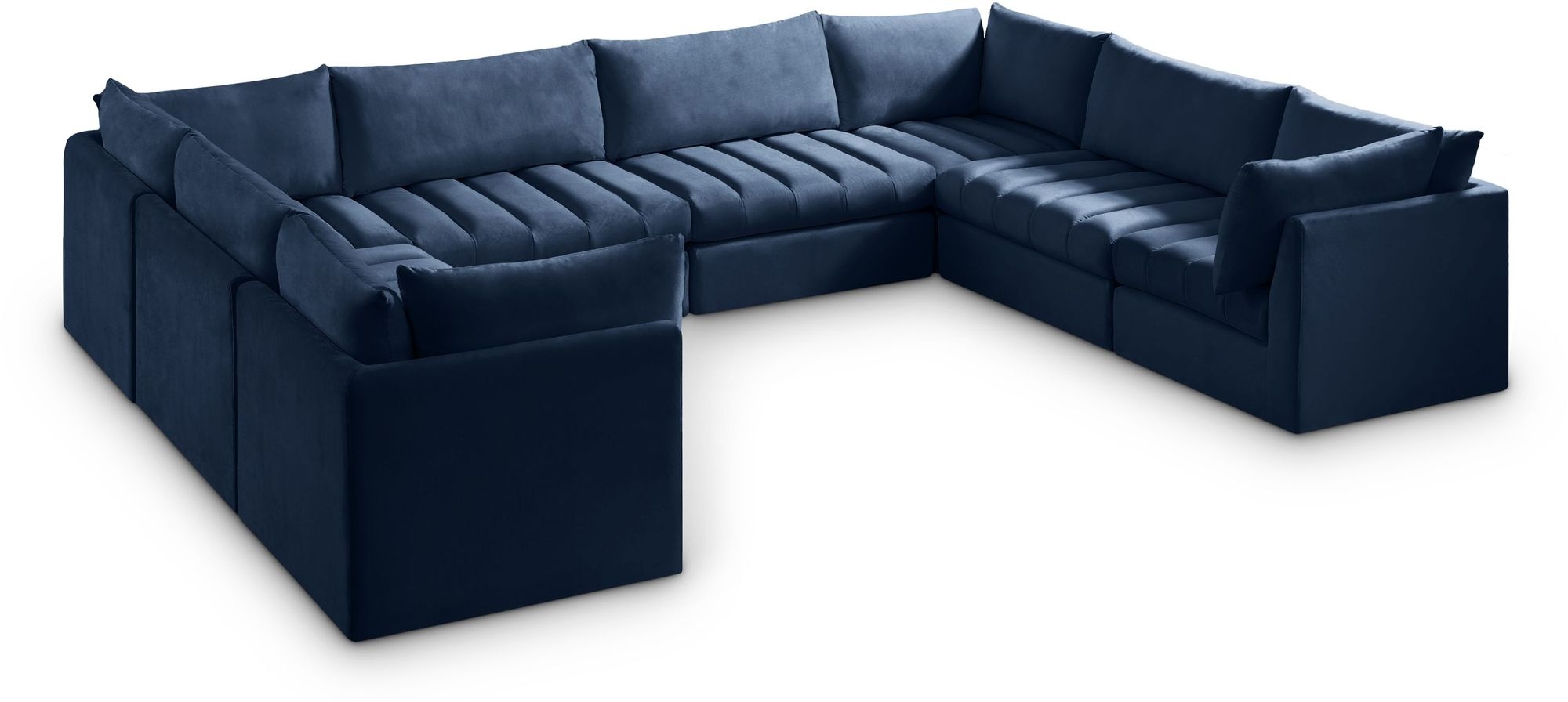 Jacob 140" 8-Piece Velvet Modular U-Shape Sectional