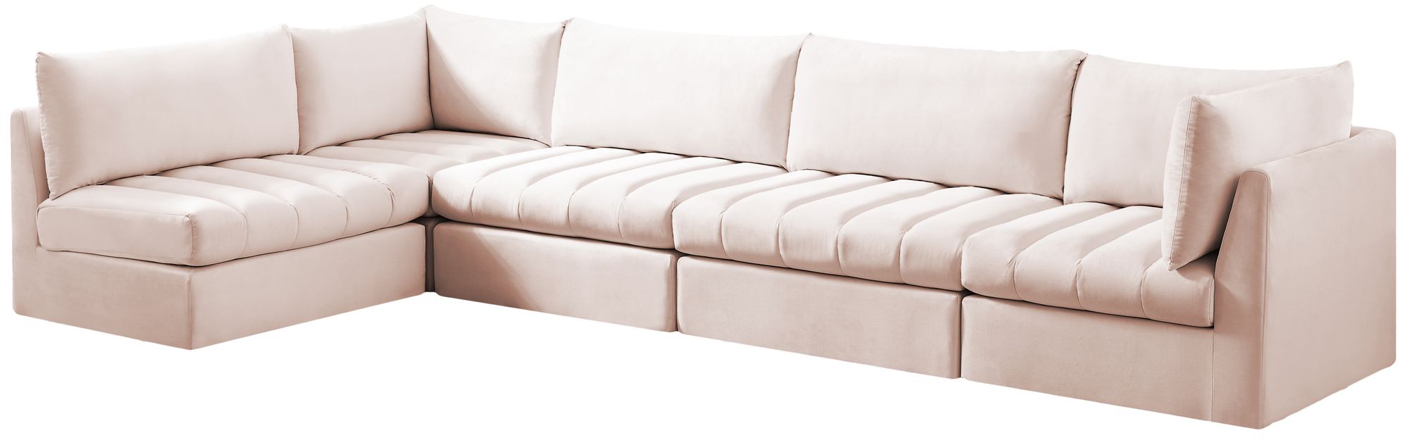 Jacob 140" 5-Piece Velvet Modular Sectional