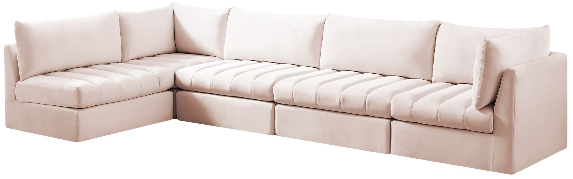 Jacob 140" 5-Piece Velvet Modular Sectional
