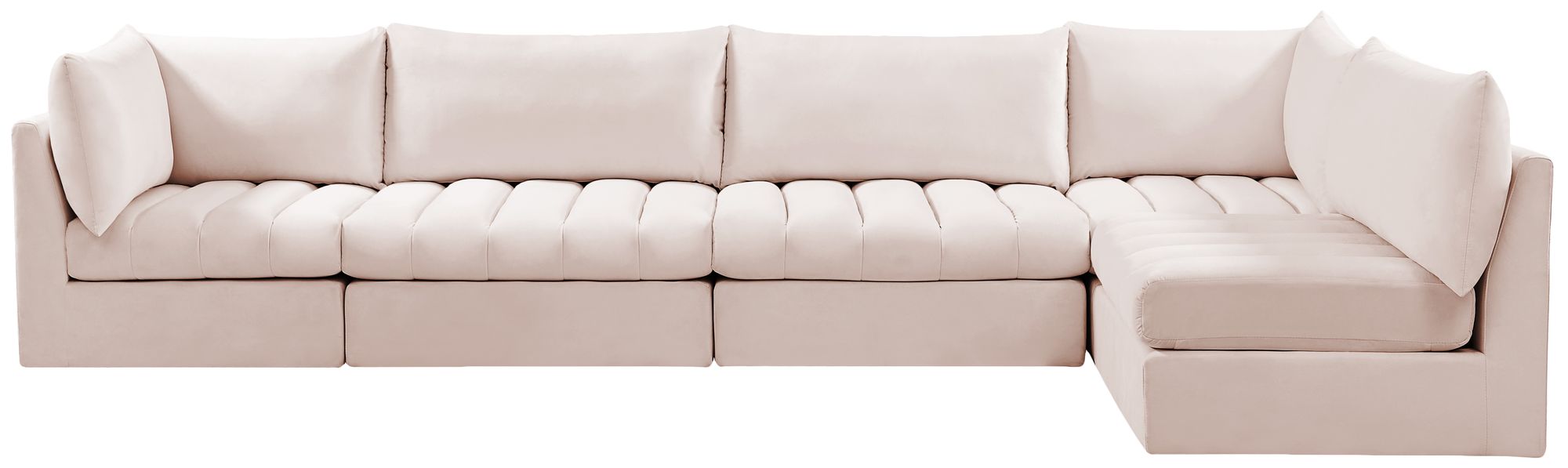 Jacob 140" 5-Piece Velvet Modular Sectional