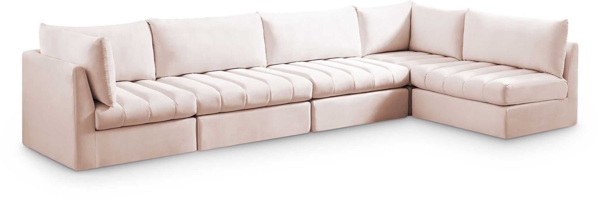 Jacob 140" 5-Piece Velvet Modular Sectional