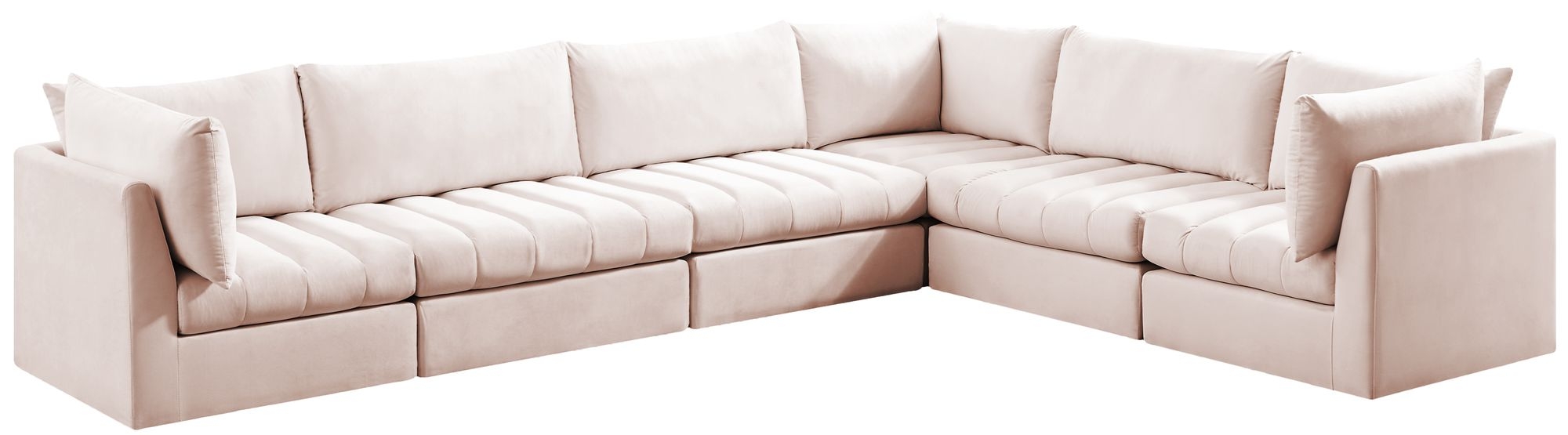 Jacob 140" 6-Piece Velvet Modular Sectional