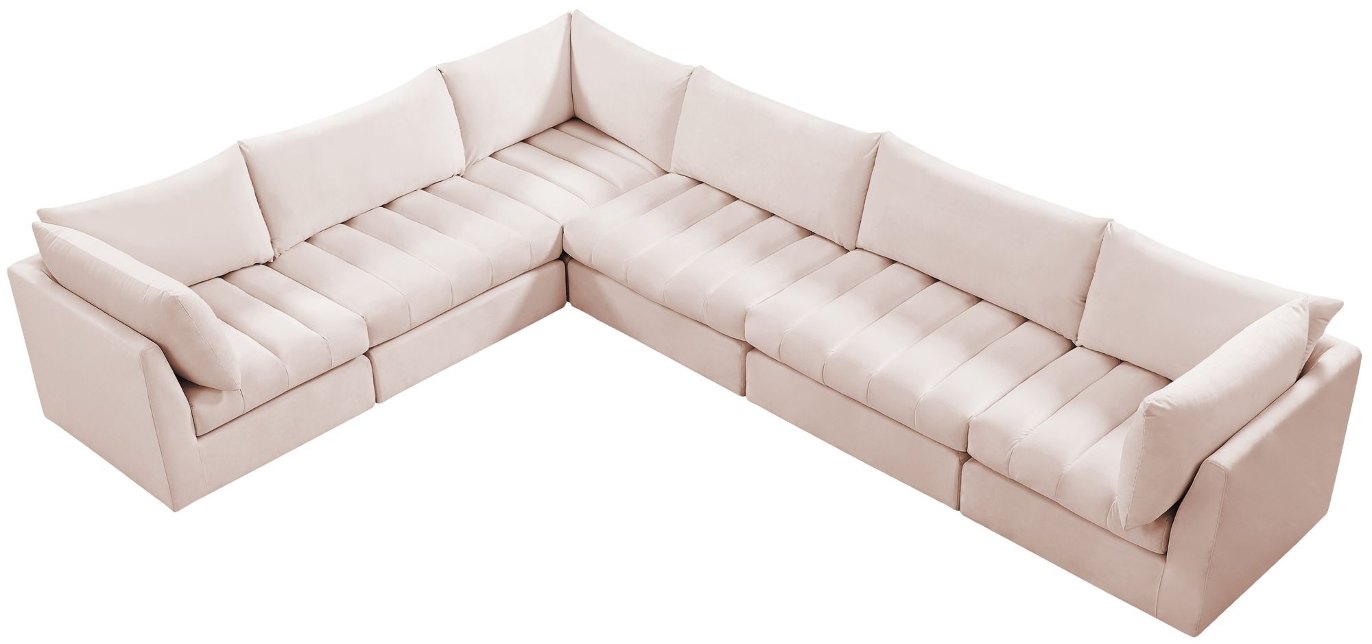 Jacob 140" 6-Piece Velvet Modular Sectional