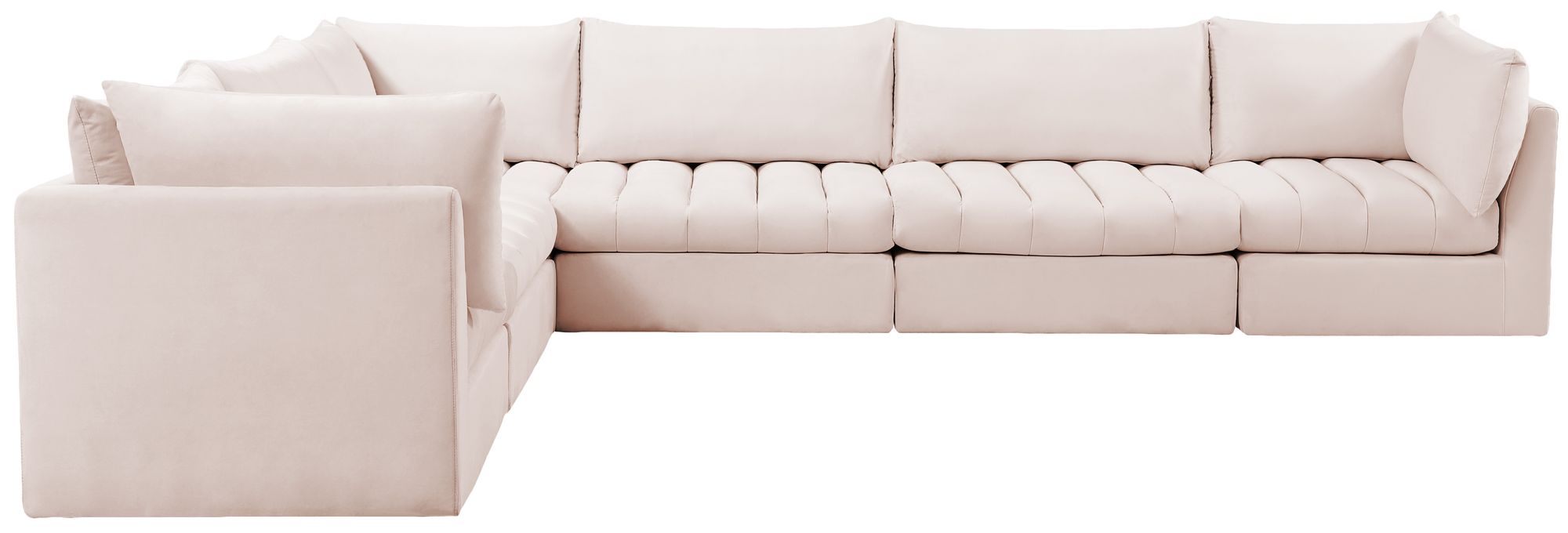 Jacob 140" 6-Piece Velvet Modular Sectional