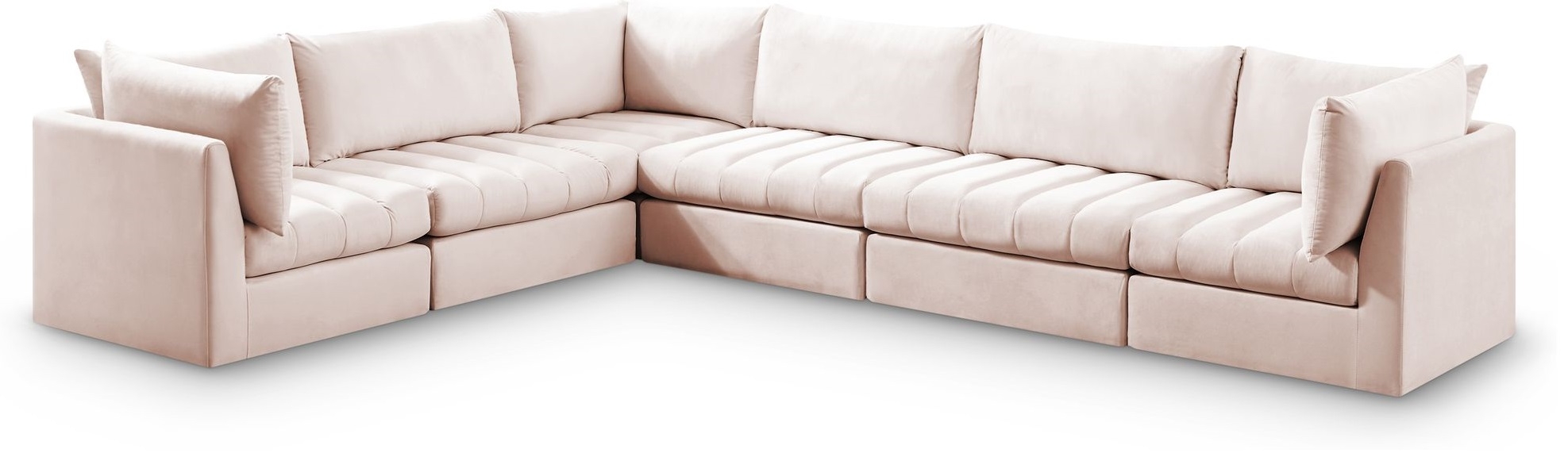 Jacob 140" 6-Piece Velvet Modular Sectional