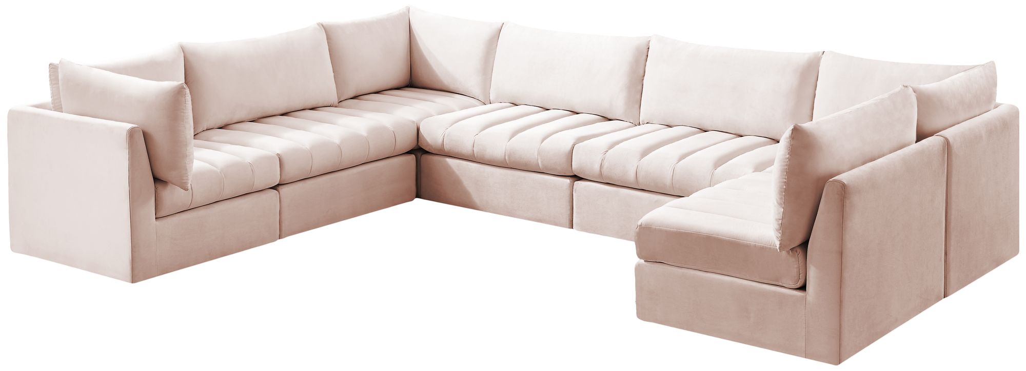 Jacob 140" 7-Piece Velvet Modular U-Shape Sectional