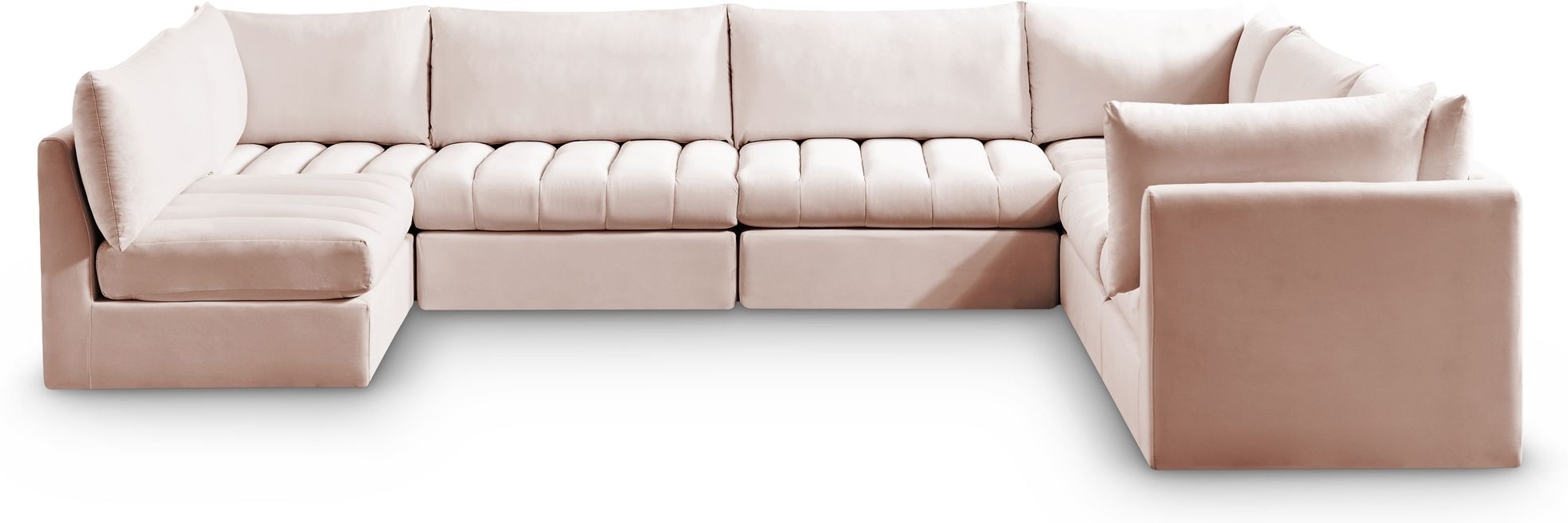 Jacob 140" 7-Piece Velvet Modular U-Shape Sectional