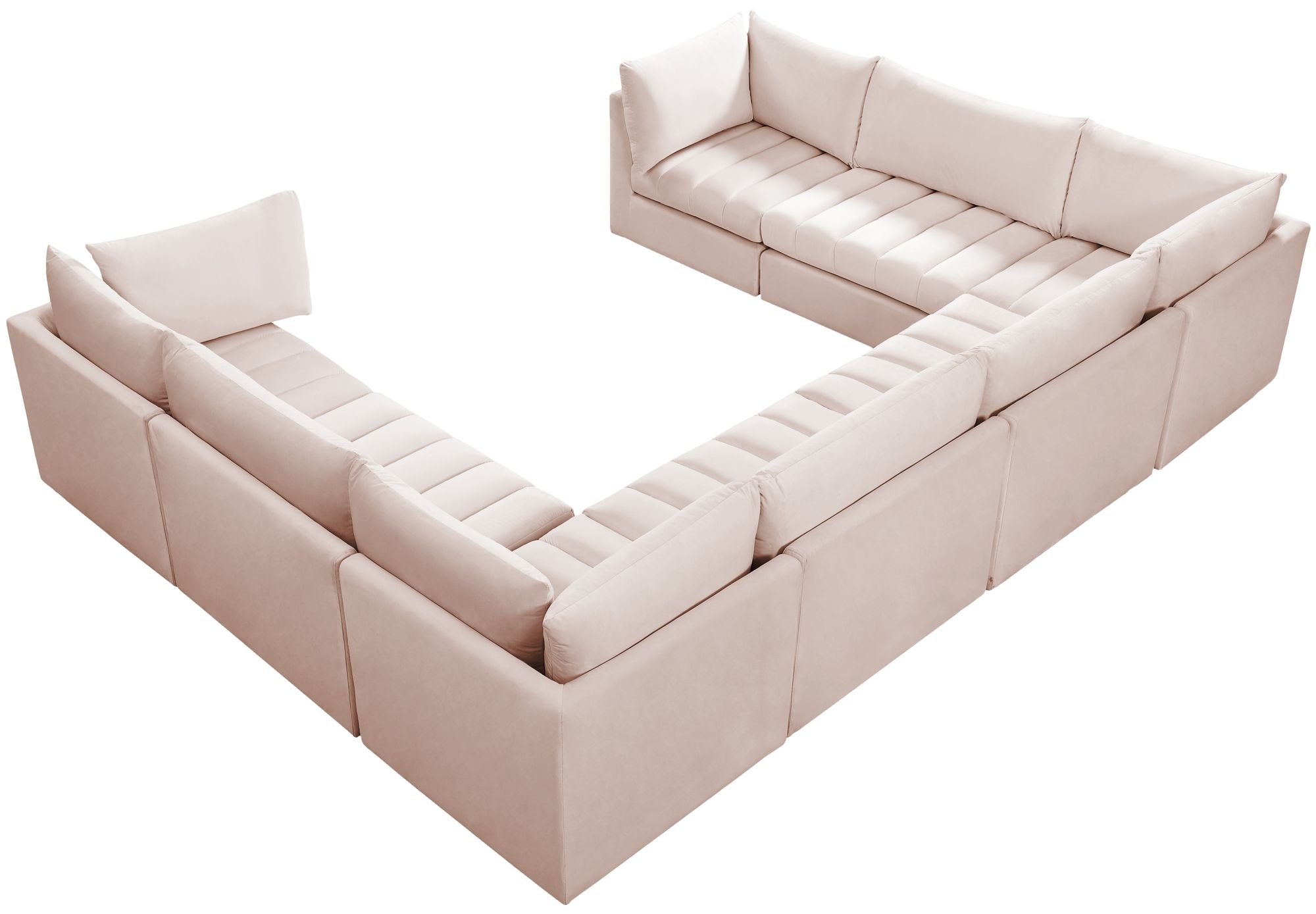 Jacob 140" 8-Piece Velvet Modular U-Shape Sectional