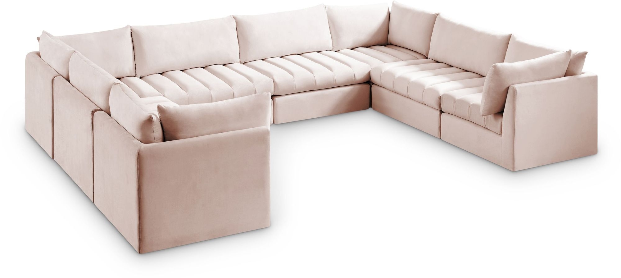 Jacob 140" 8-Piece Velvet Modular U-Shape Sectional