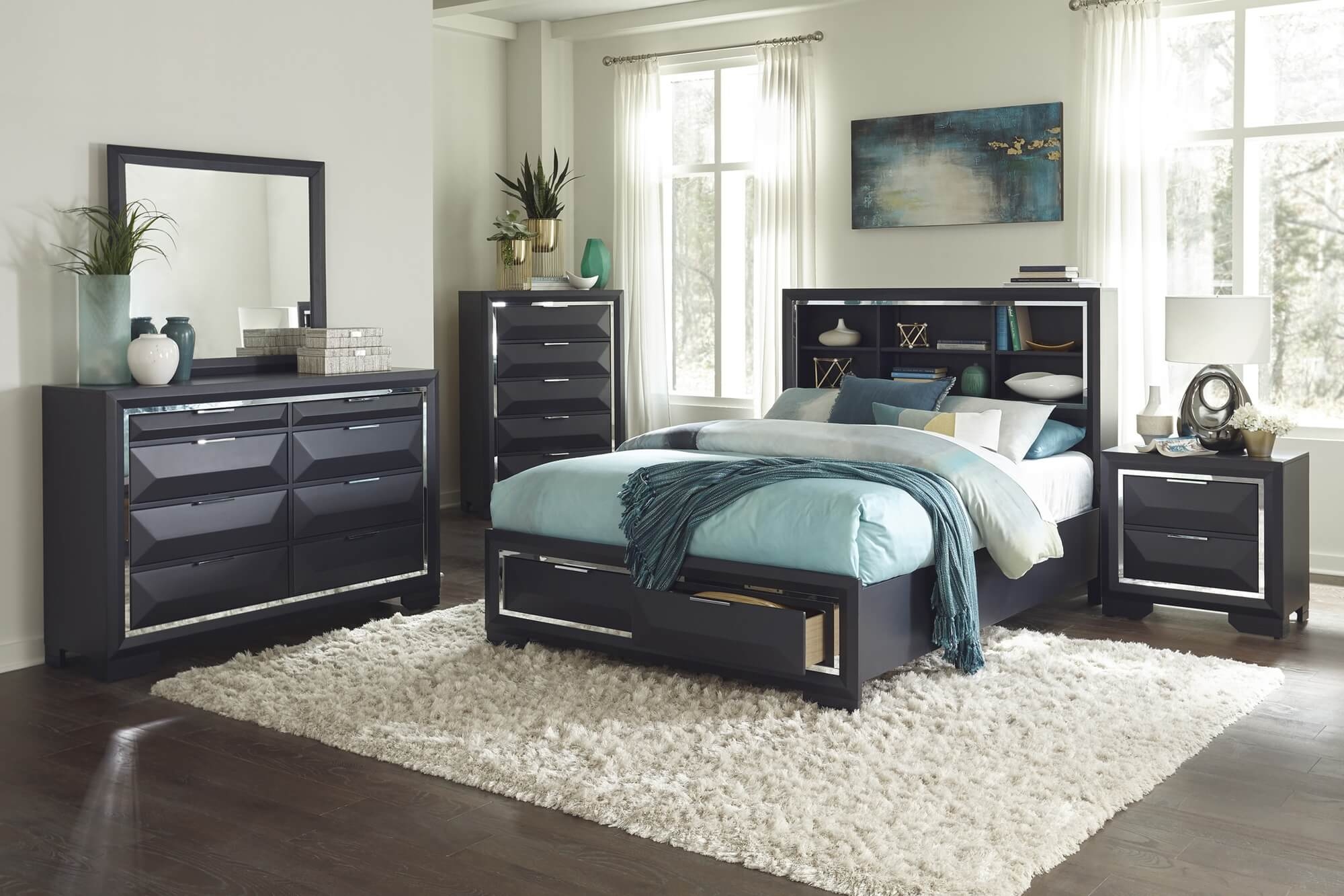Rosemont Wood Storage Platform Bed
