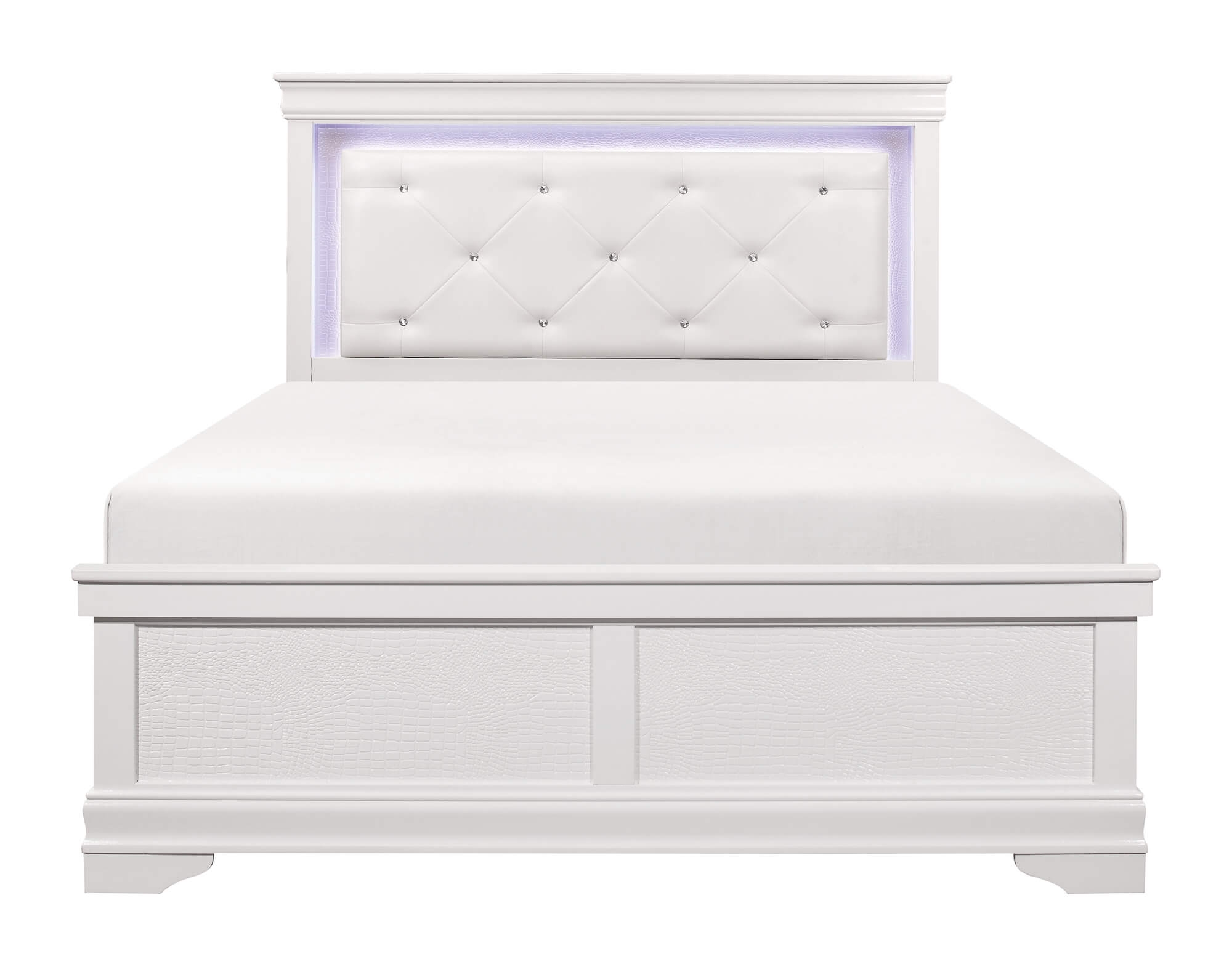 Lana Tufted Leatherette Bed with LED Lighting, Full Size