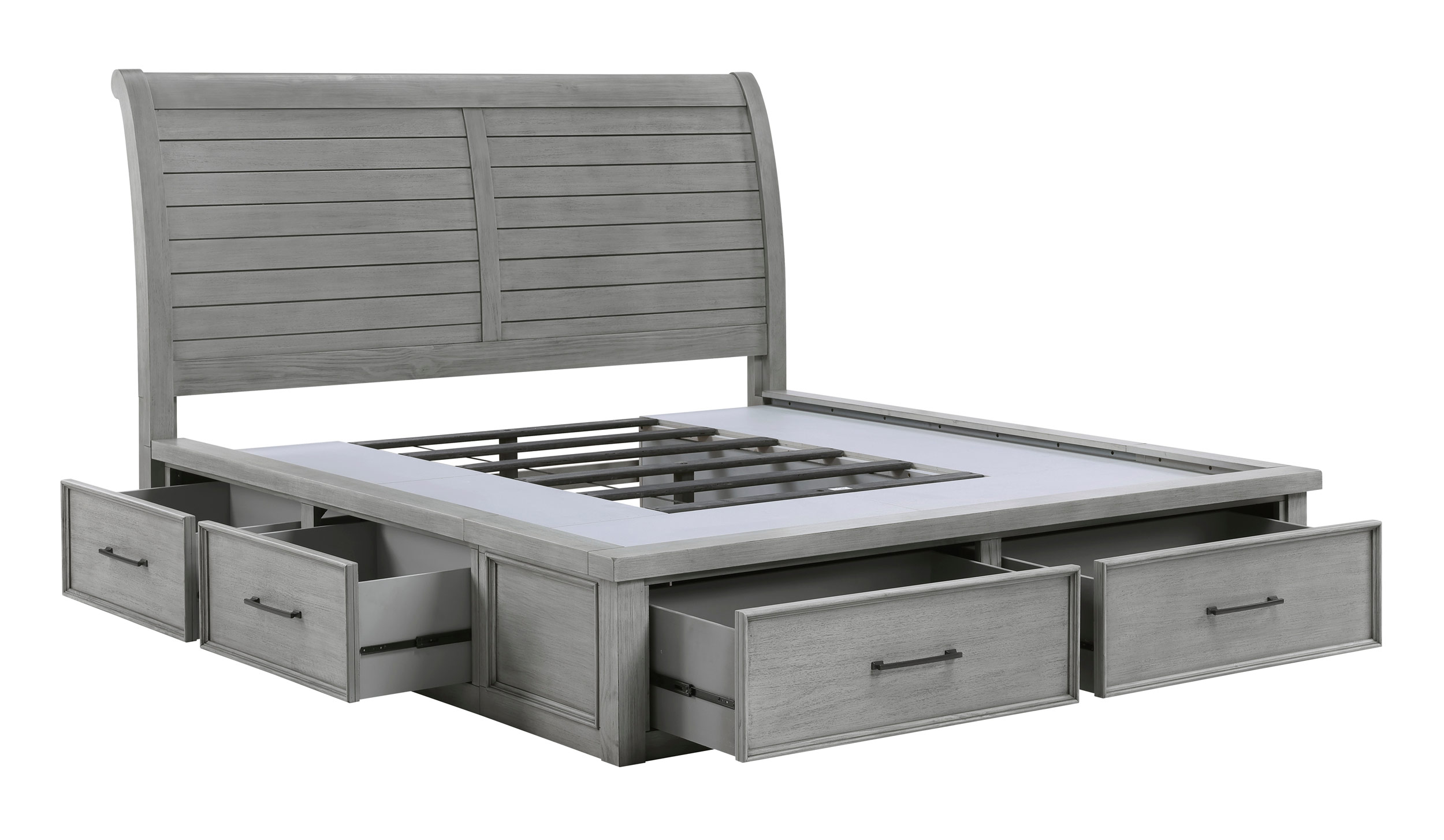 Logandale Wood Eastern King Storage Platform Bed