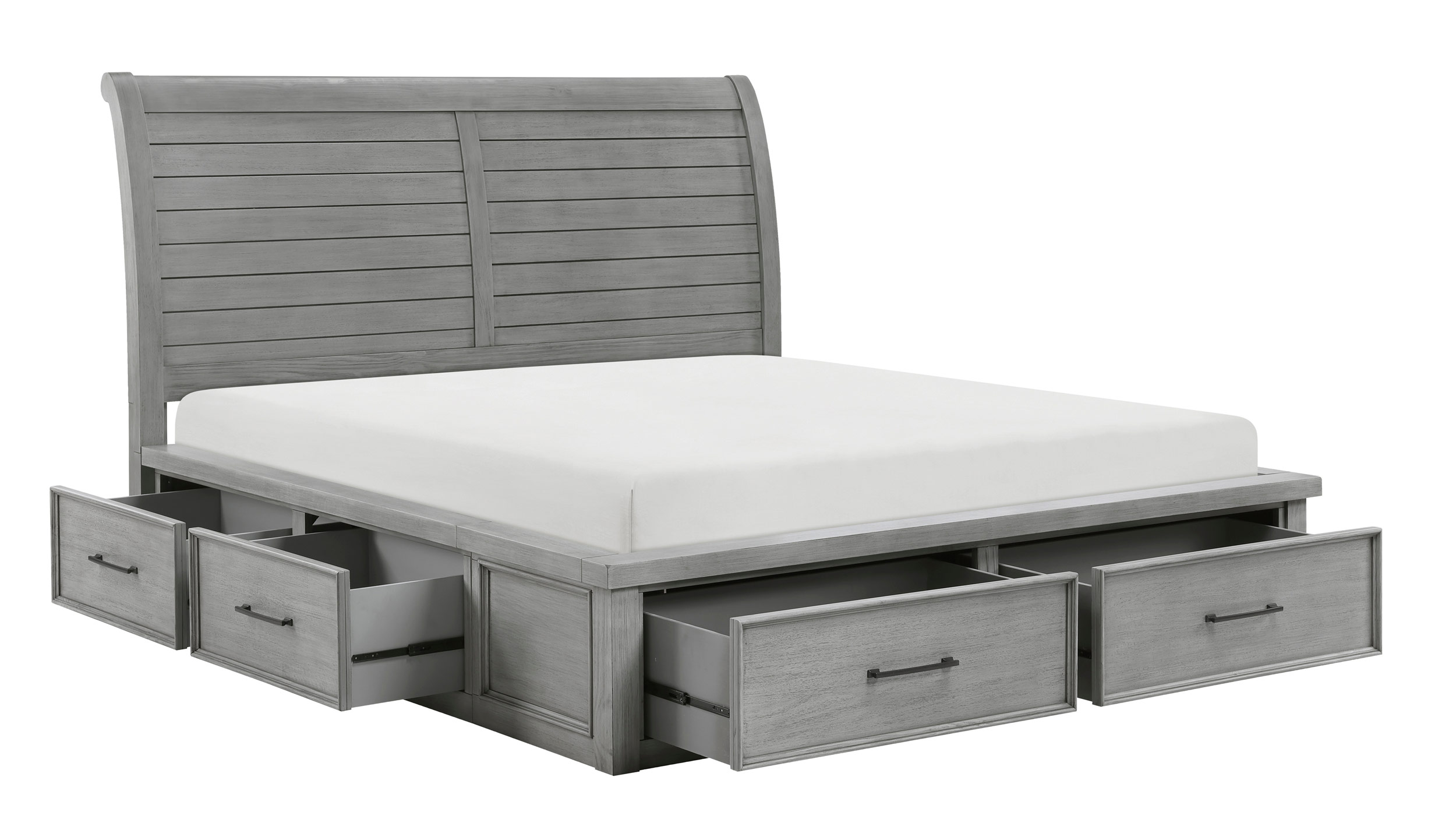 Logandale Wood Eastern King Storage Platform Bed