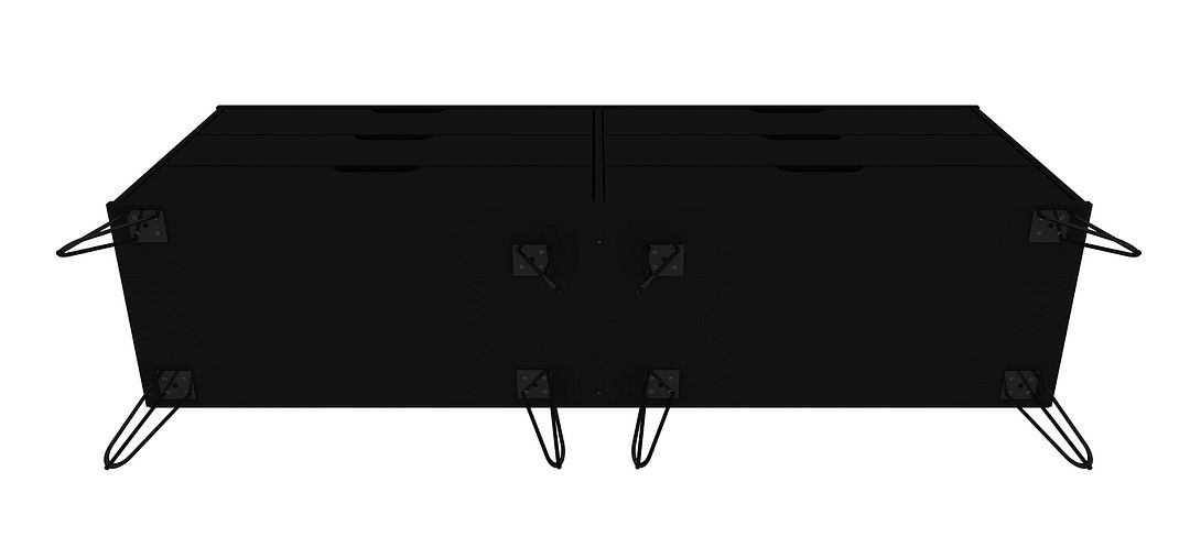 Rockefeller 6-Drawer Low MDF Double Dresser w/Metal Legs