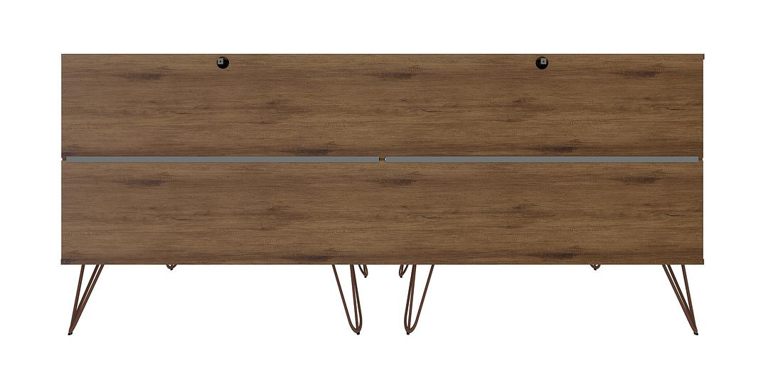 Rockefeller 6-Drawer Low MDF Double Dresser w/Metal Legs