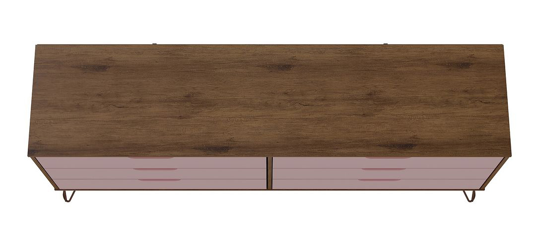 Rockefeller 6-Drawer Low MDF Double Dresser w/Metal Legs