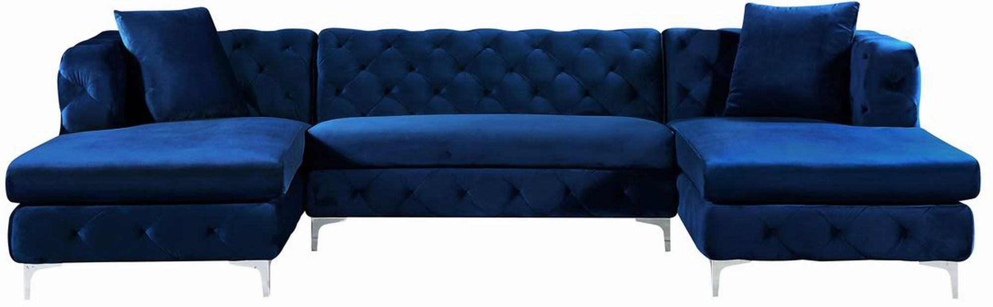 Gail 127" 3-Piece Velvet Sectional