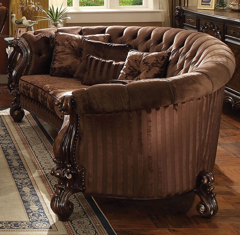 Versailles Sofa 3, Brown Velvet by ACME