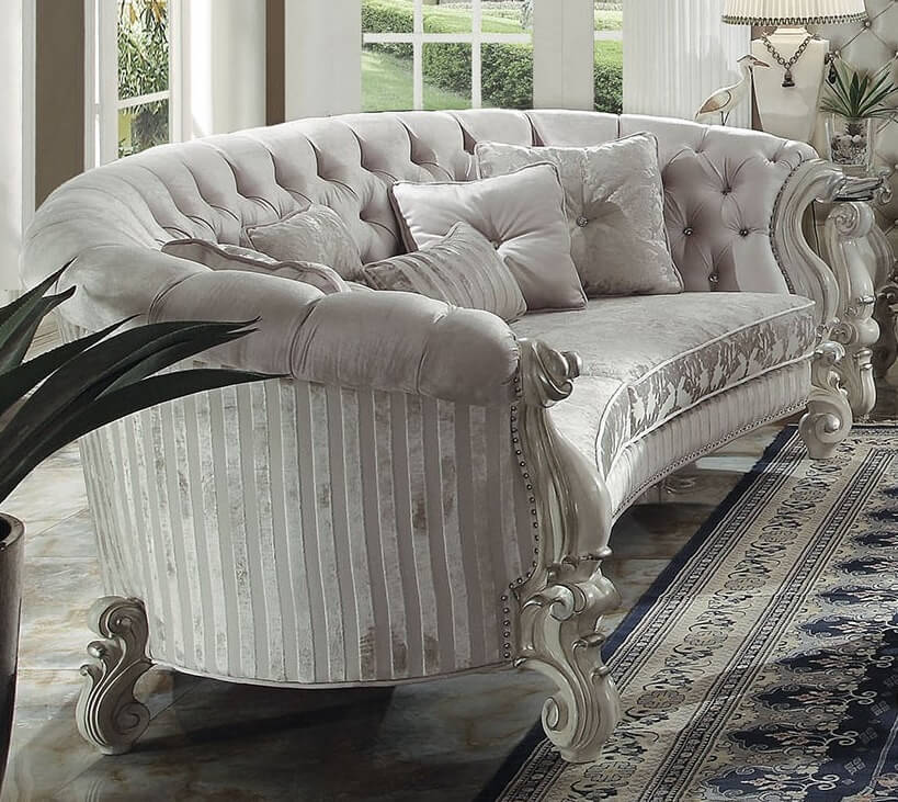 Versailles Sofa 3, Ivory Velvet by ACME