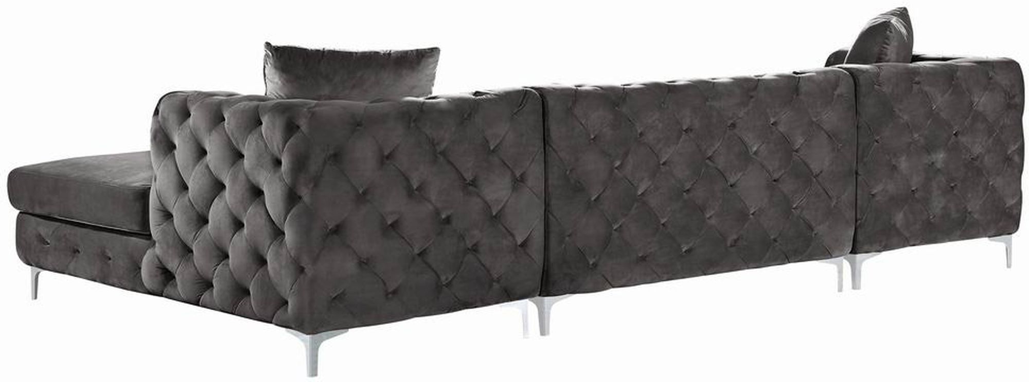 Gail 127" 3-Piece Velvet Sectional