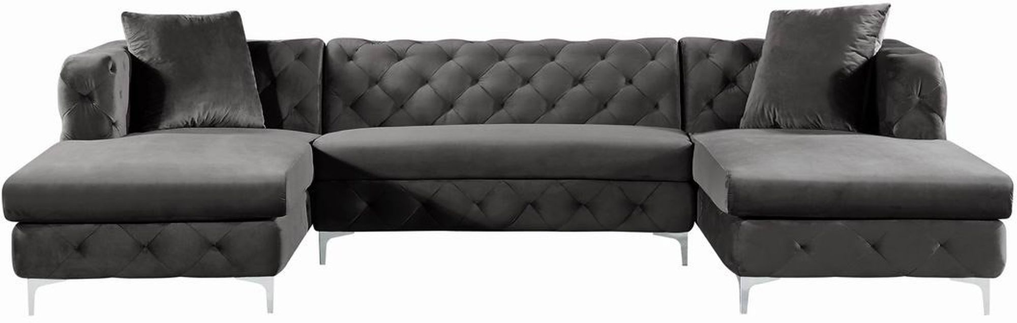 Gail 127" 3-Piece Velvet Sectional