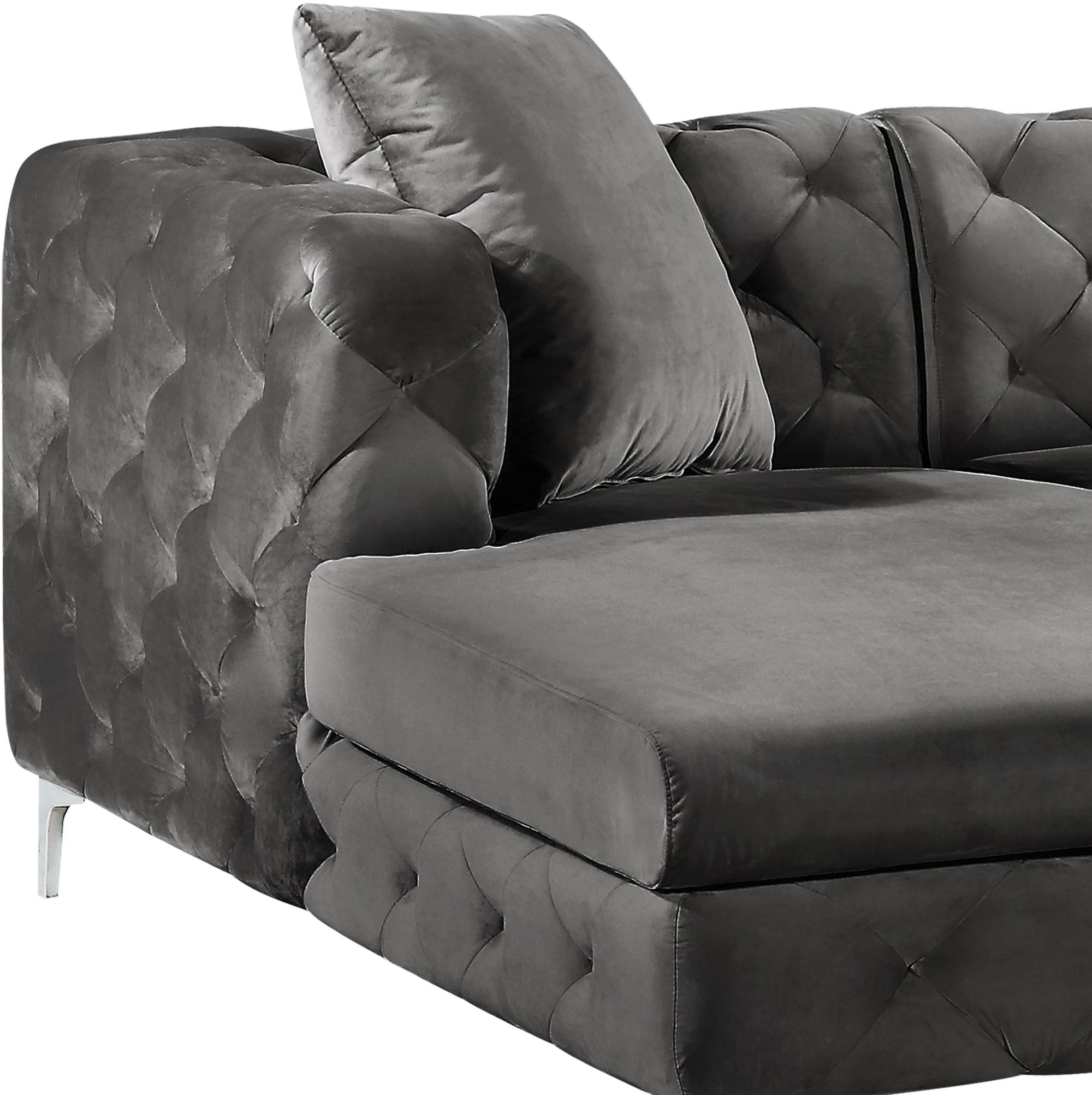Gail 127" 3-Piece Velvet Sectional