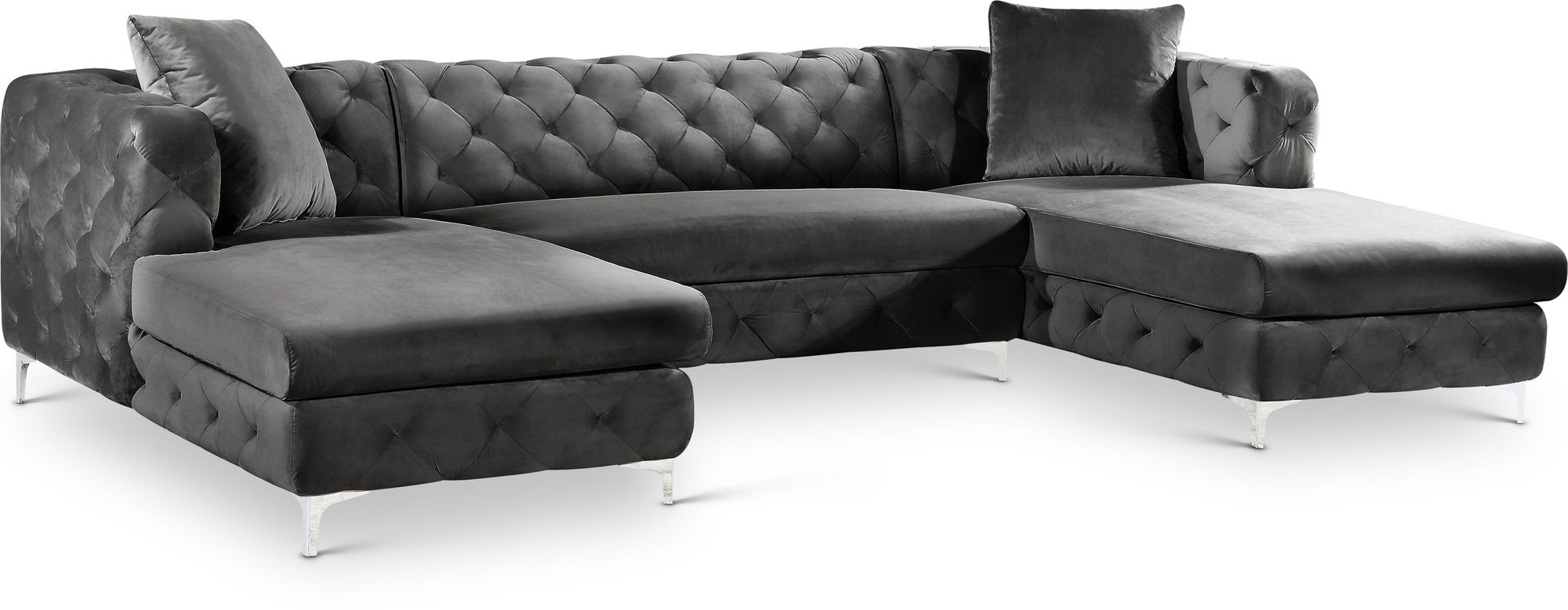 Gail 127" 3-Piece Velvet Sectional