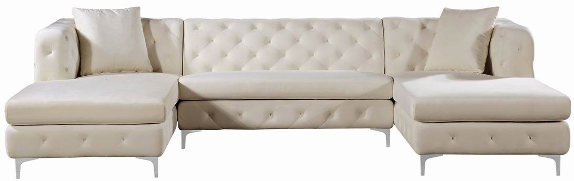 Gail 127" 3-Piece Velvet Sectional