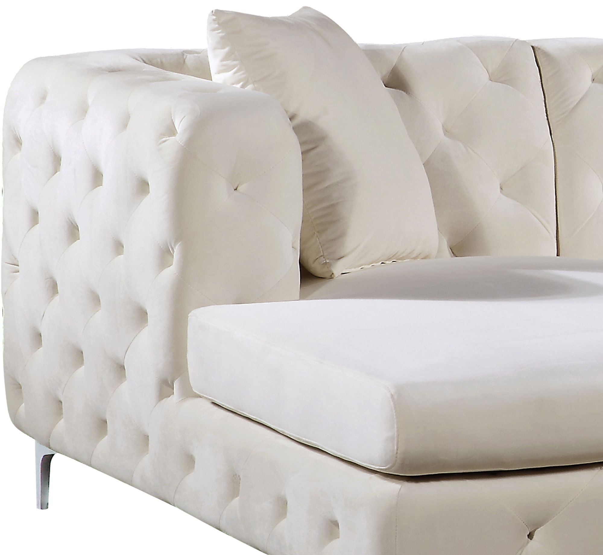 Gail 127" 3-Piece Velvet Sectional