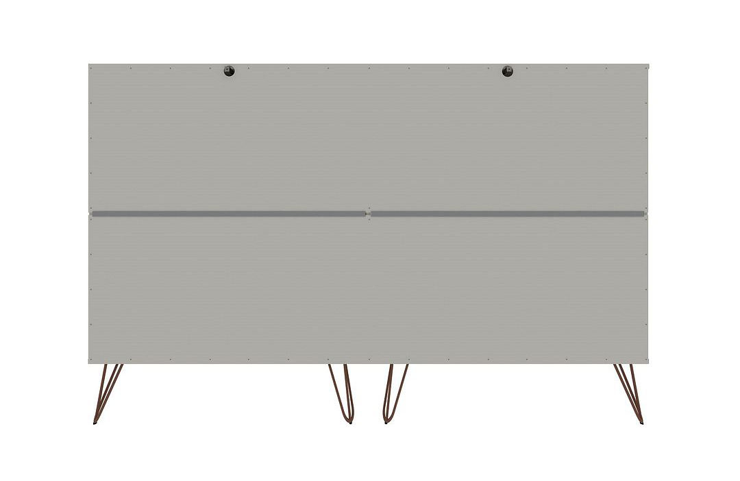 Rockefeller 10-Drawer Tall MDF Double Dresser w/Metal Legs