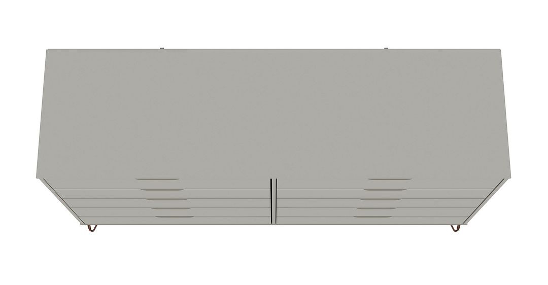 Rockefeller 10-Drawer Tall MDF Double Dresser w/Metal Legs